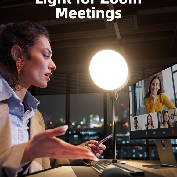 10.5" Ring Light with Stand, Full-Screen Selfie Ring Light for Desk with Phone H - Picture 8 of 9